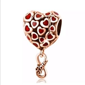 NEWβ’Rosegold Heart shaped DIY charm w/infinity dgl